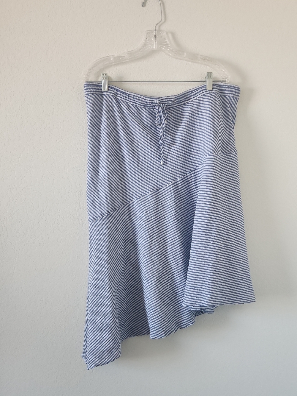 Lauren Ralph Lauren Blue and White Striped Asymmetrical Skirt